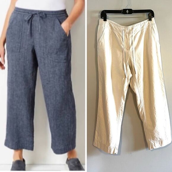J. Jill Cream Linen Blend Capris | SZ 8 - Picture 1 of 11